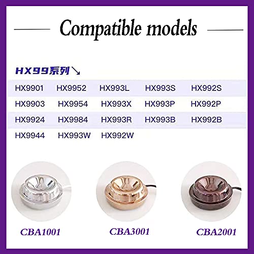 Replacement Electric Toothbrush Charger Base CBA2001 for Philips Smart 9300 9500 9700 Series, Replacement Sonicare Charger Base for HX9901 HX9903 HX9924 HX9954 HX9957 HX9984 HX992W HX993B Black
