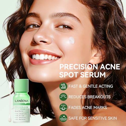 LANBENA 2% Salicylic Acid Acne Spot Treatment Drying Lotion, 0.42 Fl Oz 0.42Fl Oz-18% ZINC OXIDE Acne Dryig Lotion