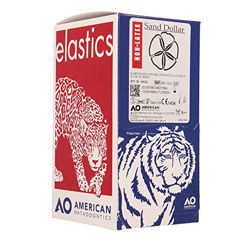 American Orthodontics Sand Dollar Elastics, 1/4 in, 4.5 oz, Non Latex 1/4" Medium, 4.5 Oz