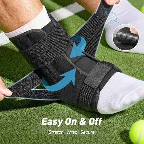 LETSHAKE Ankle Brace for Sprained Ankle, Stronger Support Ultra Lightweight L/XL