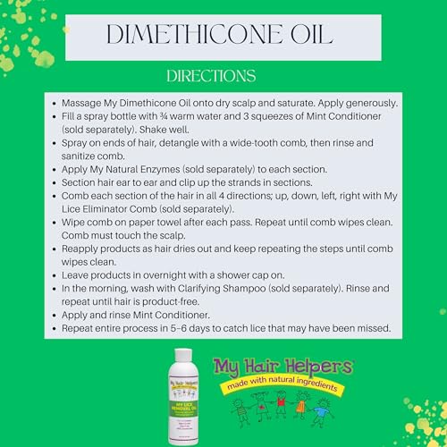 My Hair Helpers Unscented Dimethicone Oil Lice Treatment, 8 fl Ounces 8 Fl Oz