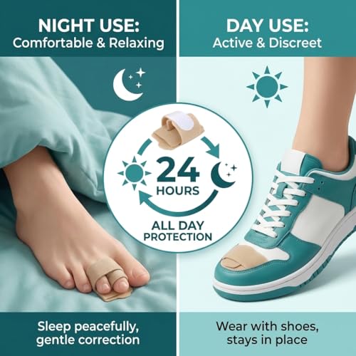 Hammer Toe Straightener & Toe Brace Wrap for Women and Men, Toe Splint for Straightening and Alignment, Hammer Toe Support, 6Pack (Beige) Beige