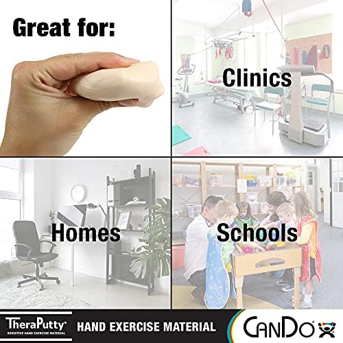 CanDo 10-2606 Theraputty Plus Hand Exercise Putty Set, 2oz, 6pcs 2 oz Multi 6 PC Set