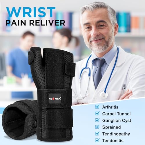 NEENCA Carpal Tunnel Wrist Brace with Thumb Support, Medical Grade Night Support Thumb Spica Splint for Arthritis, Tendonitis & De Quervain’s ((XL/XXL/XXXL, Left Hand)) XL/XXL/XXXL
