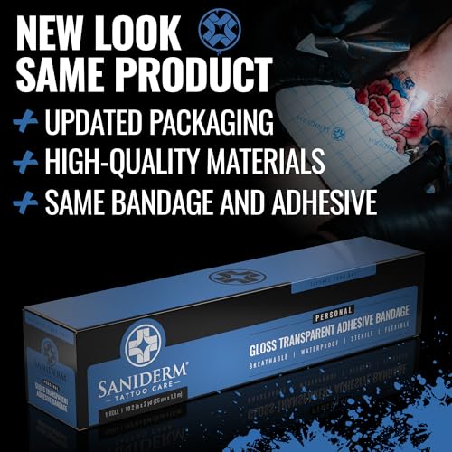 Saniderm - Tattoo Aftercare Bandage Personal Pack - 10.2 in x 2 yd Personal Roll (10 in x 2 yd)