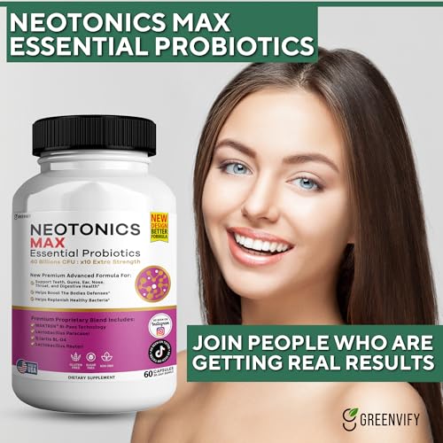 NeoTonics Max Essential Probiotics for Gums and Teeth Health - 40 Billion CFU Advanced Oral Probiotics, Fresh Breath Support - 60 Capsules, Oral Care Supplement (1 Pack) 1