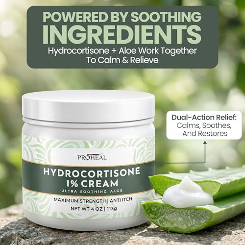 1% Hydrocortisone Cream Maximum Strength with Aloe, 4oz of Anti Itch Cream 4 Ounce