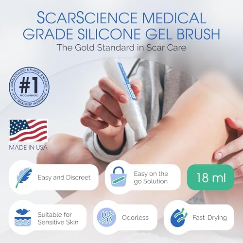 Brush On Medical Grade Silicone Scar Gel Wand for Facial Scars Post Procedure, Peel, Dermabrasion, Non-Comedogenic, Hypoallergenic. Soothe, Prevent, Repair and Restore Serum for Face