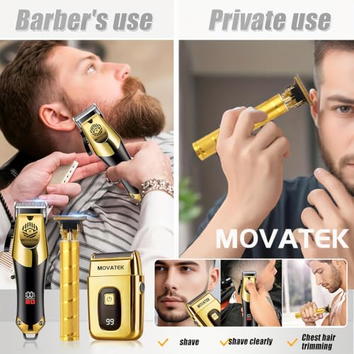 Hair Clippers for Men, Hair Clipper Trimmer with LED Display, Cordless Hair Clipper Shaver Beard Trimmer, Hair Cutting Set, Holiday Gift for Father's Day Gold