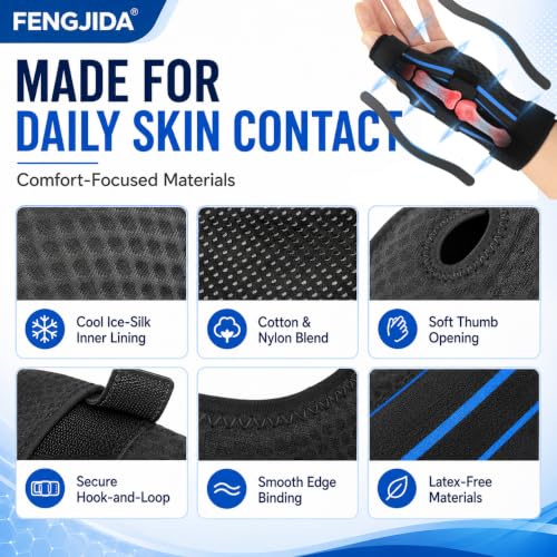 Thumb Brace for Arthritis, Trigger Thumb Splint, De Quervain Wrist Support Blue L/XL