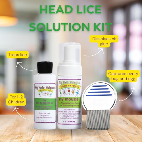 My Hair Helpers Head Lice Solution Kit, Unscented, Works on 1-2 Kids