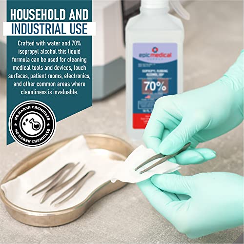 70% Isopropyl Alcohol 70 Percent Rubbing Alcohol 70 Percent USP, 16 oz. Bottle, Multipurpose First Aid Antiseptic for Minor Wounds, Cuts, Scrapes and Burns | Home Cleaning and First Aid Tool (1) 1