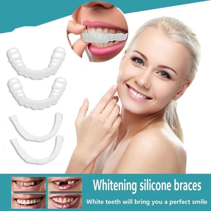 2 Pairs, Temporarily Adjustable for Men and Women, Comfortable for Men and Women，Beautiful Smile。 (White) (11)