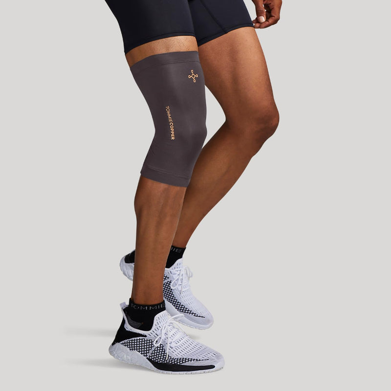 Tommie Copper Infrared Compression Knee Sleeve, Self Warming Knee Compression, Muscle Support & Stability, Slate Grey, Medium - BeesActive Australia