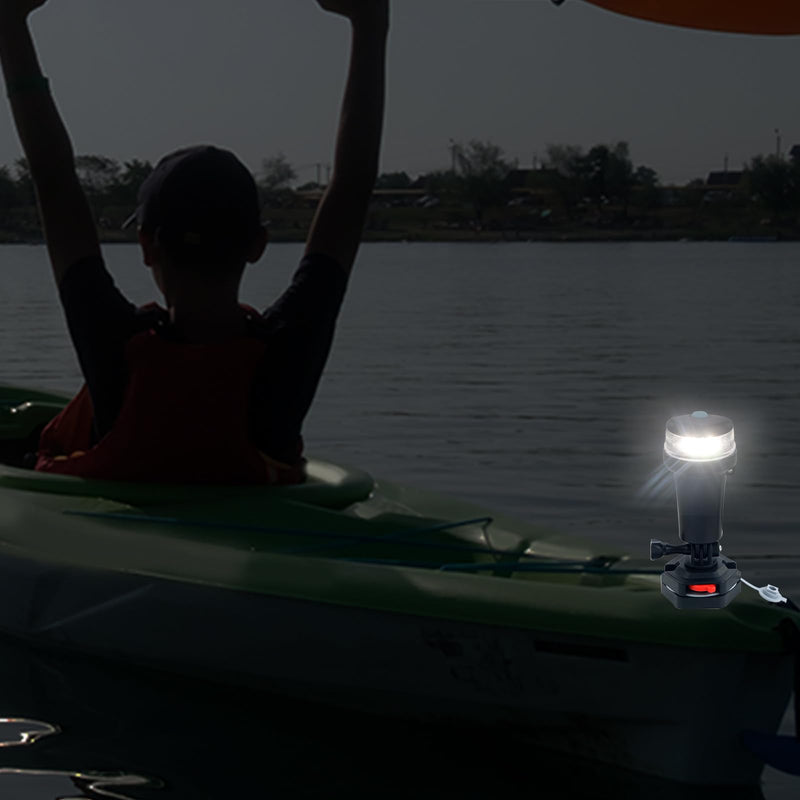 Boat Navigation lights LED Battery Powered with Swivel Multiple Base Mounting (White) White - BeesActive Australia