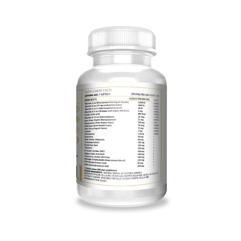 ACTIF Liver Support for Women with 20+ Advanced Factors and Omega-3 - Non GMO, Made in USA, 90 Count