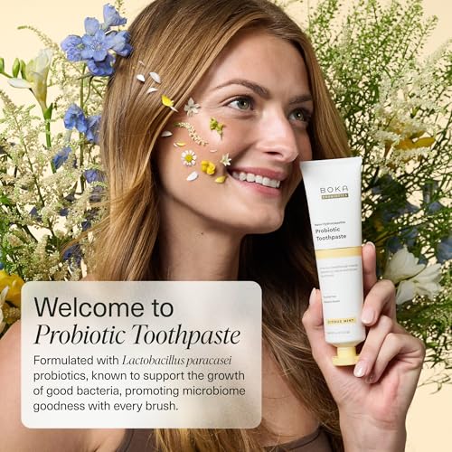 Boka Fluoride Free Probiotic Toothpaste Citrus Mint 4 Fl Oz and Travel Size Mouthwash Tablets Citrus Mint 1pack 90 pcs, Appropriate for Sensitive Teeth, Freshens Breath Bundle
