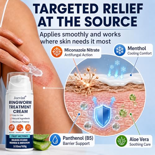 Antifungal Ringworm Treatment Cream, Miconazole Nitrate 2%, 3.53 oz