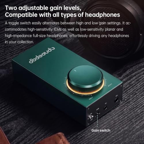 FiiO JadeAudio GIGAS 1 Desktop Headphone Amplifier, 4600mW High-Power Balanced Output, Class AB Discrete Circuit, 4.4mm & 3.5mm Amp for Planar & High-Impedance Headphones (Black) Black