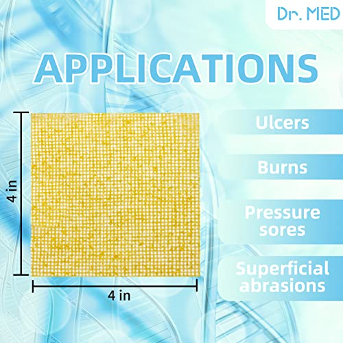 Dr. Med Manuka Honey Gauze Dressing 4" x 4", (5 PCS/Box) Honey Medical Bandage Wound Care Patch for Minor Abrasions, Cuts, Lacerations, Scald and Burns for Wound Healing, Chemical and Drug Free Manuka Honey Gauze 4" x 4" - 5 Pcs/Box