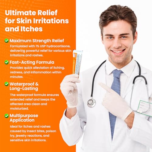 AVEDANA Hydrocortisone Ointment 1% USP Maximum Strength - 1oz Anti Itch Ointment for Fast Relief - Soothing and Calming Waterproof Formula with Aloe Vera
