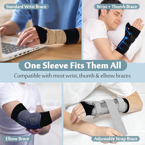 Hand Sock for Splint, Wrist Brace Liner & Arm Sock for Under Splint, Compression Sleeve for Hand Brace with Thumb Support, Cast Liner Sleeve for Wrist, Elbow & Arm Night Splint (Medium) | Compression Sleeve for Hand with Thumb Support, Cast Liner Sleev...