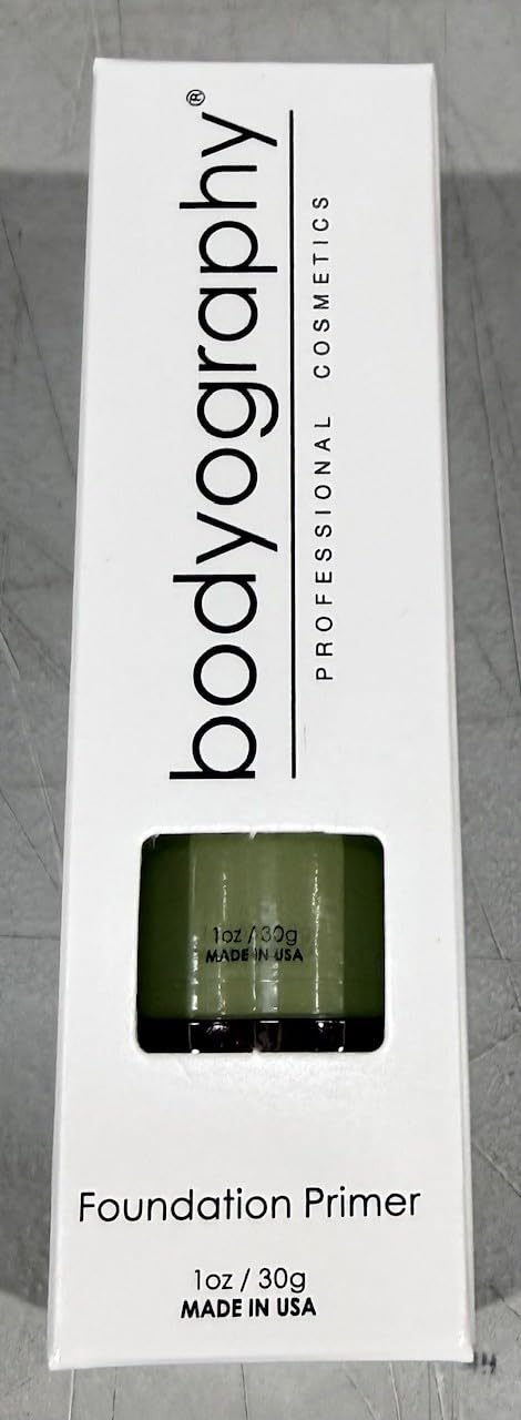 BODYOGRAPHY Foundation Primer (Green) | Flawless Anti-Aging Makeup Base with Vitamin E, A, Jojoba & Grapeseed Oil | Shine Control, Smooth Finish | Salon-Quality, Gluten-Free, Cruelty-Free | 1 oz Green