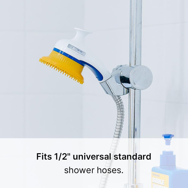 [PETHROOM] Pet Relaxing Grooming Brush Scrubber Shower Wash Head Attachment for Dogs and Cats Spa Washing & Bathing | Dog Cat Hair Deshedding Splash Shield | Massage Rubber Bath Tool - BeesActive Australia