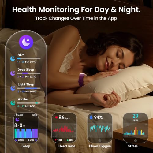 ENOMIR Smart Watch for Women Men, Call, Alexa, Health Monitor Fitness Watch Purple