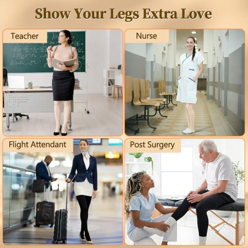 20-30 mmHg Medical Compression Tights, Open Toe Support Pantyhose XX-Large Black