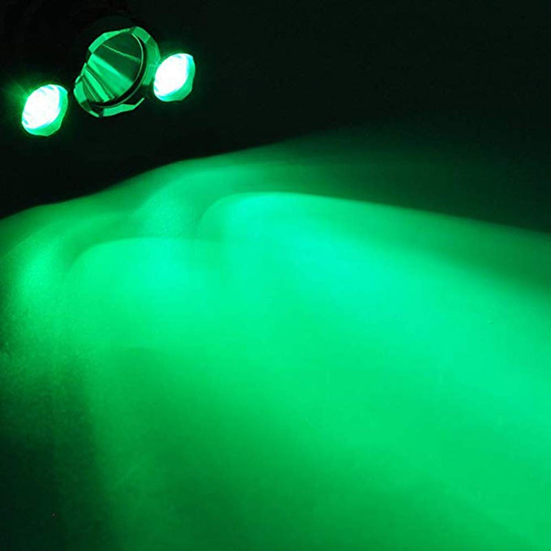 Rechargeable Headlamp with Green Light,Super Bright LED Headlamps Green Hunting Headlight Waterproof Hard Hat Head Lamp Flashlight for Adult Coyote Hog Hunting, Fishing, Hiking and Camping
