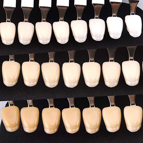 Professional 3D R-20 Teeth Whitening Shade Guide with Mirror, Classical Tooth Bleaching Shade Chart 20 Colors