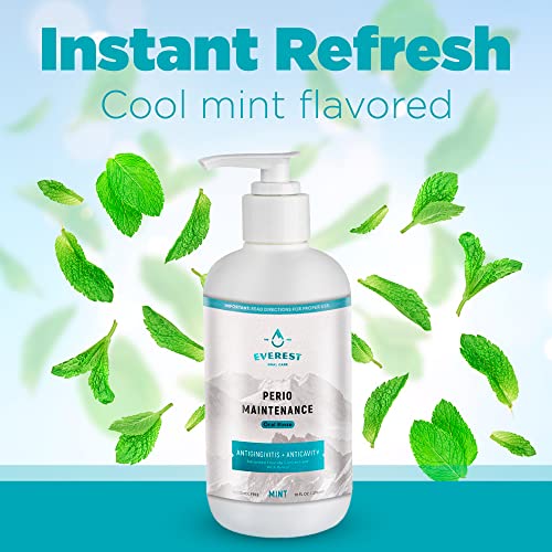 Perio Maintenance Alcohol Free Mouthwash – Concentrated Mouthwash for Bad Breath, Plaque, Sensitive Teeth, and Gingivitis or Gum Disease - Stannous Fluoride Rinse by Everest Oral Care Spearmint 10 Fl Oz (Pack of 1)
