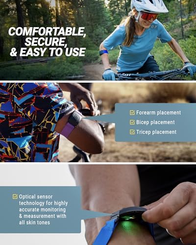 Scosche Rhythm Heart Rate Monitor Armband - Optical Heart Rate Armband Monitor with Dual Band Radio ANT+ and Bluetooth Smart Black R2.0