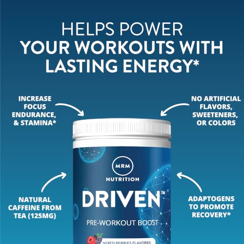 MRM Nutrition Driven Pre Workout Powder - Mixed Berry Flavor - 29 Servings Mixed Berries