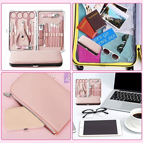 Manicure Sets For Women Gift Manicure set Prosesional, Nail Clippers Manicure Kit Pedicure Kit 18 in 1 Aceoce Luxury Manicure Pedicure Set kit Travel Gifts Choice for Women Mother Men Rose Gloden