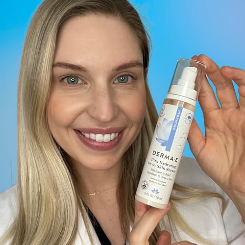 DERMA E Ultra Hydrating Dewy Skin Serum For Face, 2 Fl Oz Facial Treatment 2 Ounce (Pack of 1)