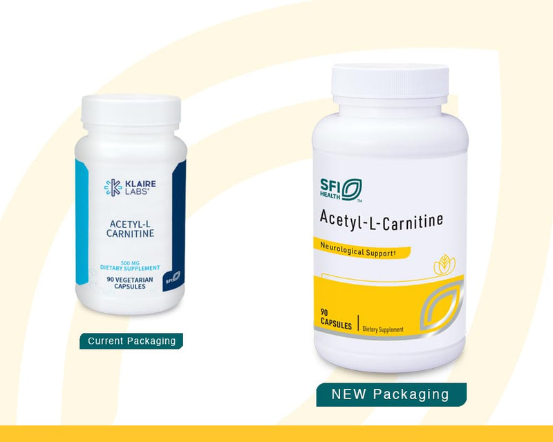 Klaire Labs SFI Health Acetyl-L-Carnitine 500 mg, 90 Capsules | Promotes Cognitive Health, Energy Production & Brain Support, Hypoallergenic Acetyl L-Carnitine Supplement