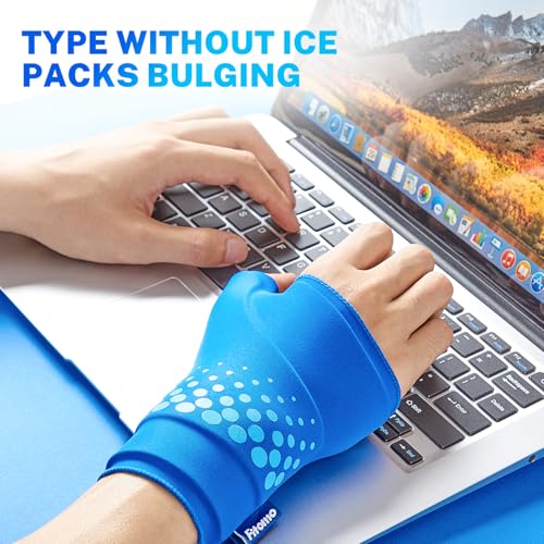Thumb & Wrist Ice Pack Wrap, Long-Lasting Cold Compression for Pain Relief Blue S/M