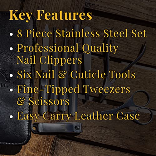 Pete & Pedro 8-Piece Manicure Set Stainless Steel Kit for Men & Women a) 8-Piece Stainless Steel Manicure Set