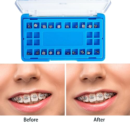 Dental Orthodontic Self-Ligating Metal Bracket Passive Dental Metal Braces with Open Tools Slot (ROTH 022 3 with HOOKS) ROTH 022 3 with HOOKS