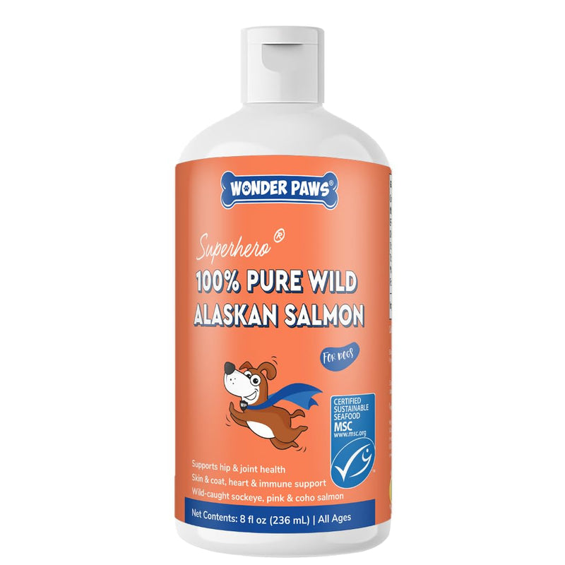 Premium Wild Alaskan Salmon Oil for Dogs – MSC Certified Wild Alaskan Fish Oil for Skin & Coat, Hip & Joints, Allergies & Itchy Skin- Omega 3 Fish Oil for Dogs with Sockeye Salmon Oil (8oz) 8oz
