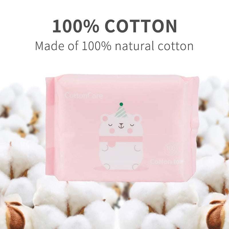 Baby Dry Wipe,100% Cotton,dry wipe cotton tissues,baby sensitive skin,taking care of baby skin,7.9 x 4.7 in 6-Pack (600 Count) Unscented 100 Count (Pack of 6) - BeesActive Australia