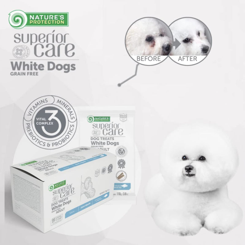Nature's Protection Superior Care White Dogs Grain-Free Joint Health Dog Treats, Soft and Moist Supplemental Snacks with White Fish, Pack of 7 3.8 Ounce (Pack of 1) Joints - PawsPlanet Australia
