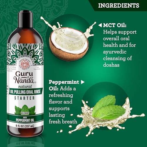 GuruNanda Whitening & Fresh Breath Bundle – Hydroxyapatite Toothpaste & Peppermint Whitening Pulling Oil for a Brighter Smile & Happier Gums