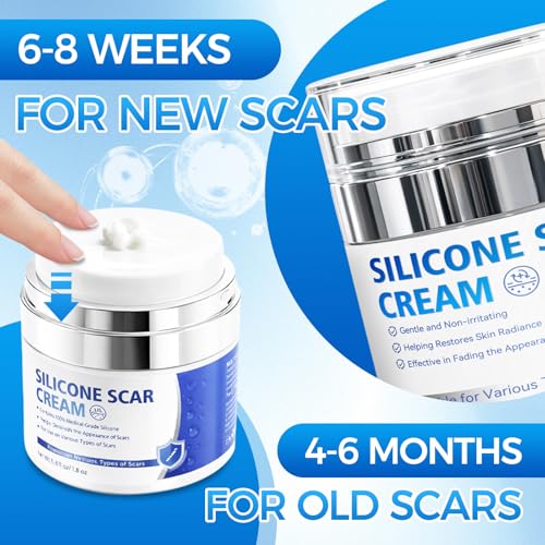 Scar Cream, Silicone Scar Gel, Professional Scar Removal Cream for Surgical Scars, Stretch Marks, Keloids, Burns, Acne, Old and New Scars, 1.76 oz (50ml) 50g