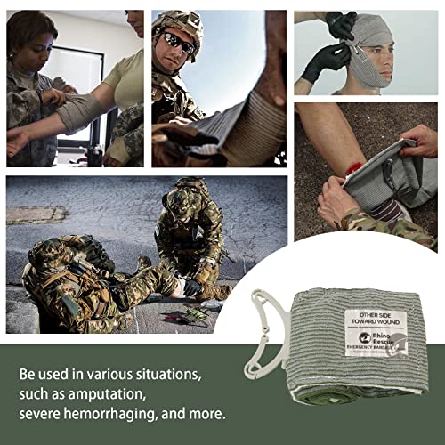 RHINO RESCUE 6" Israeli Emergency Bandage, Tactical IFAK Dressing 5PC 5