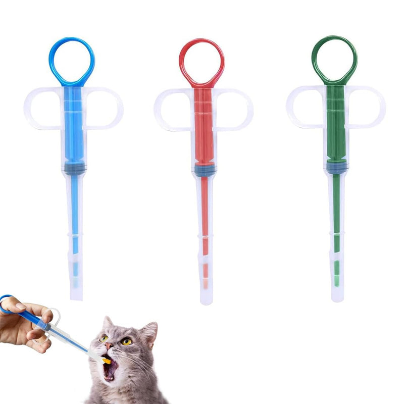 UYVPAER Pack of 3 Cat Tablet Dispenser, Tablet Dispenser for Cats, Pill for Cats, Medicine Feeder, for Cats and Small Dogs (Blue, Red, Green) - BeesActive Australia