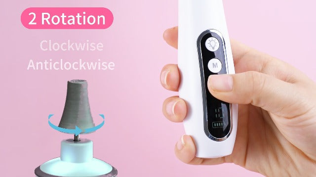 Electric Nail File Drill Cordless 2000 mAh Rechargeable 10-Speed Nail Filer White