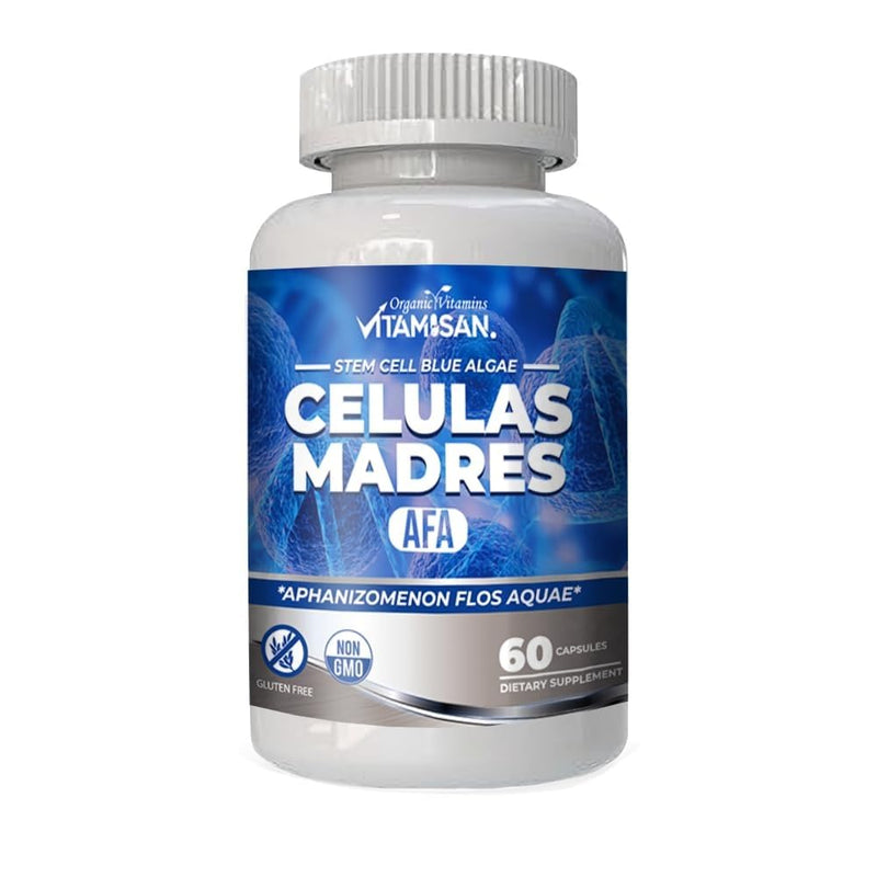 VITAMISAN 4 Celulas Madres Stemcells Celula AFA Blue Green Algae - Aphanizomenon Flos-aquae -Anti-Aging 240 Capsules new no GMO